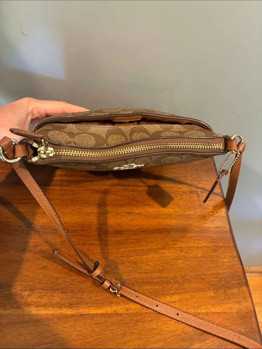 Coach Tan Signature Crossbody Bag - Picture 4 of 9